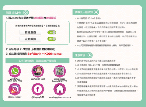 日本 Softbank 5日5G無限數據 (不限速)